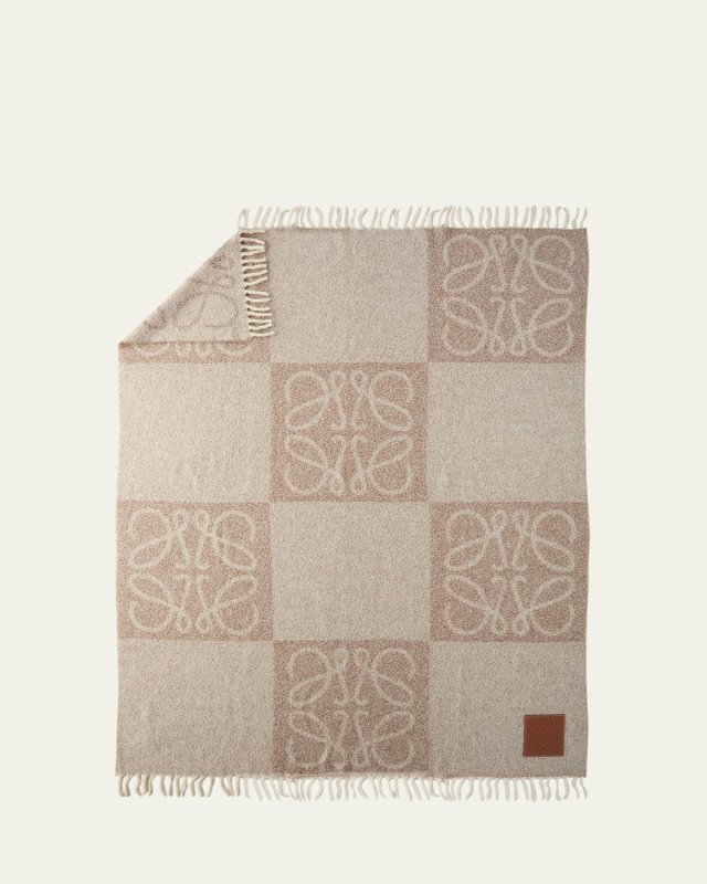 Anagram Wool-Blend Blanket, 55" x 75"